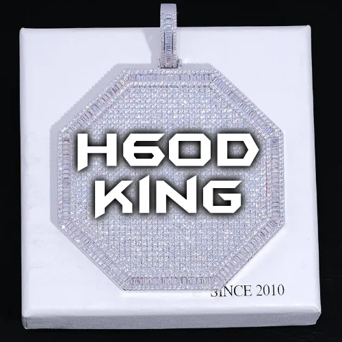 CUSTOM LETTER NECKLACE 3D BIG OCTAGON sold by The GUU Shop