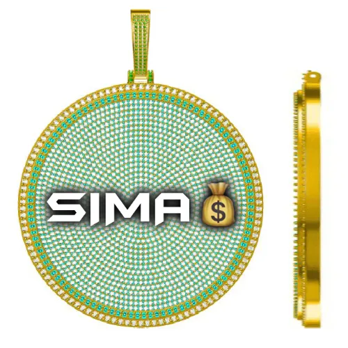 CUSTOM LETTER NECKLACE 3D BIG DISC sold by The GUU Shop