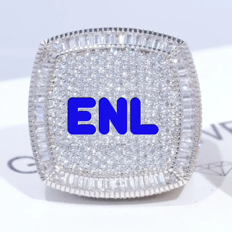 CUSTOM LETTER 3D ICED RING sold by The GUU Shop