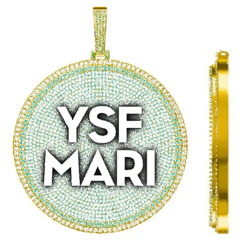 CUSTOM LETTER NECKLACE 3D BIG DISC sold by The GUU Shop