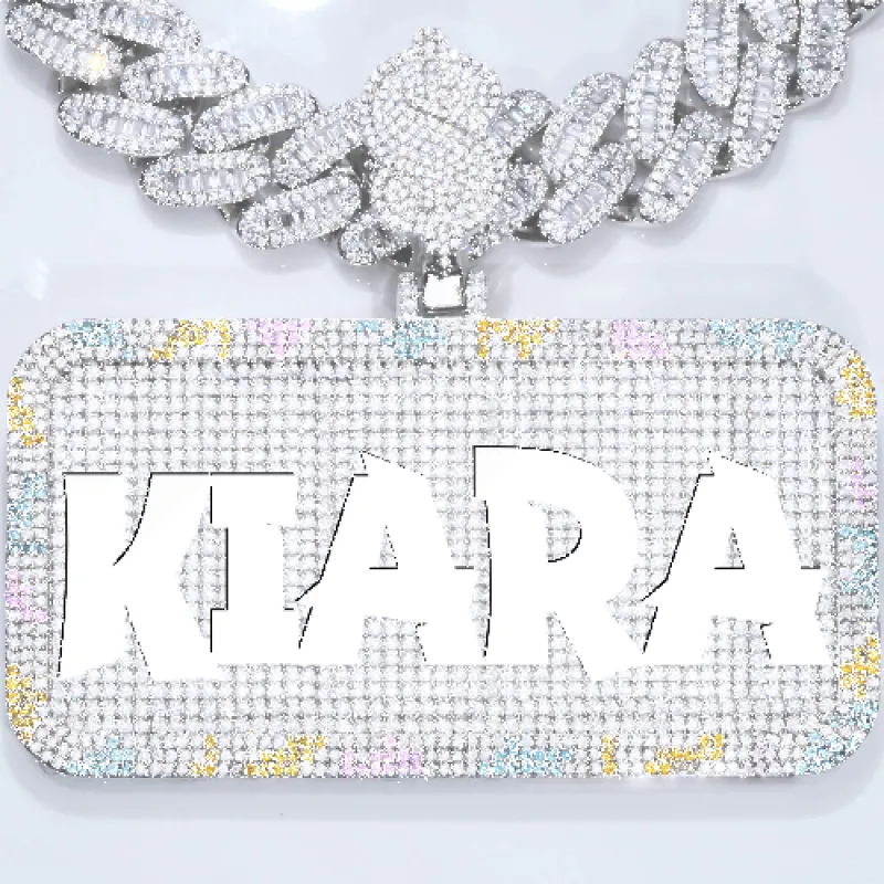 CUSTOM LETTER NECKLACE 3D COLORFUL SQUARE sold by The GUU Shop