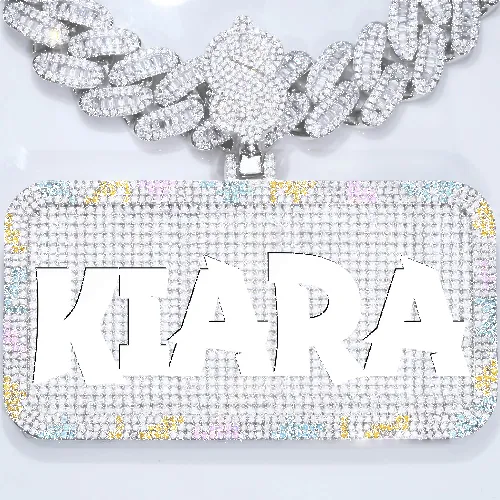 CUSTOM LETTER NECKLACE 3D COLORFUL SQUARE sold by The GUU Shop