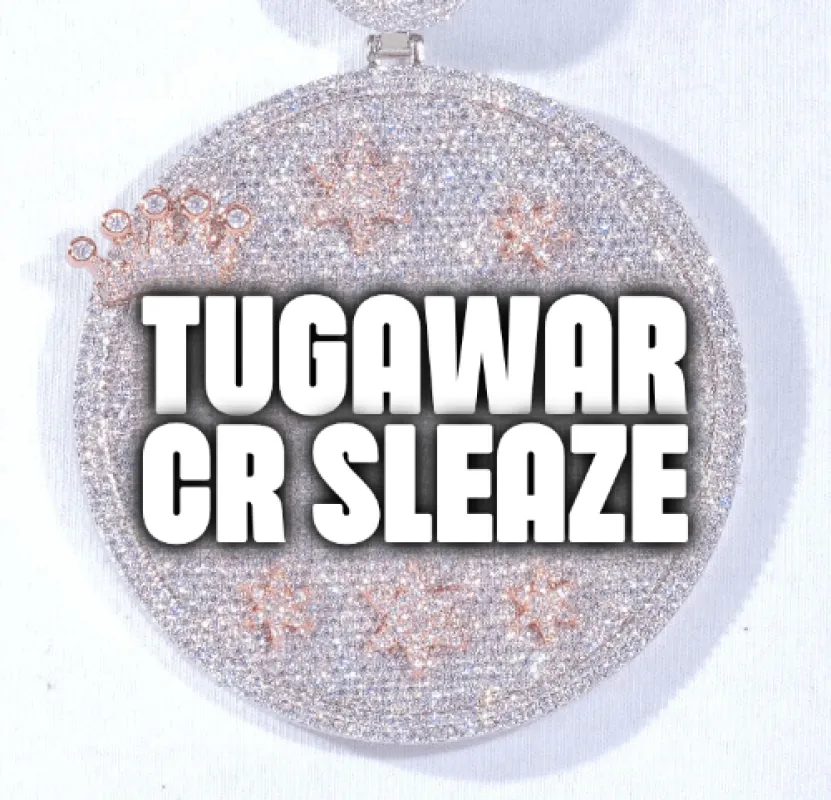 CUSTOM LETTER NECKLACE 3D BIG CROWN DISC sold by The GUU Shop