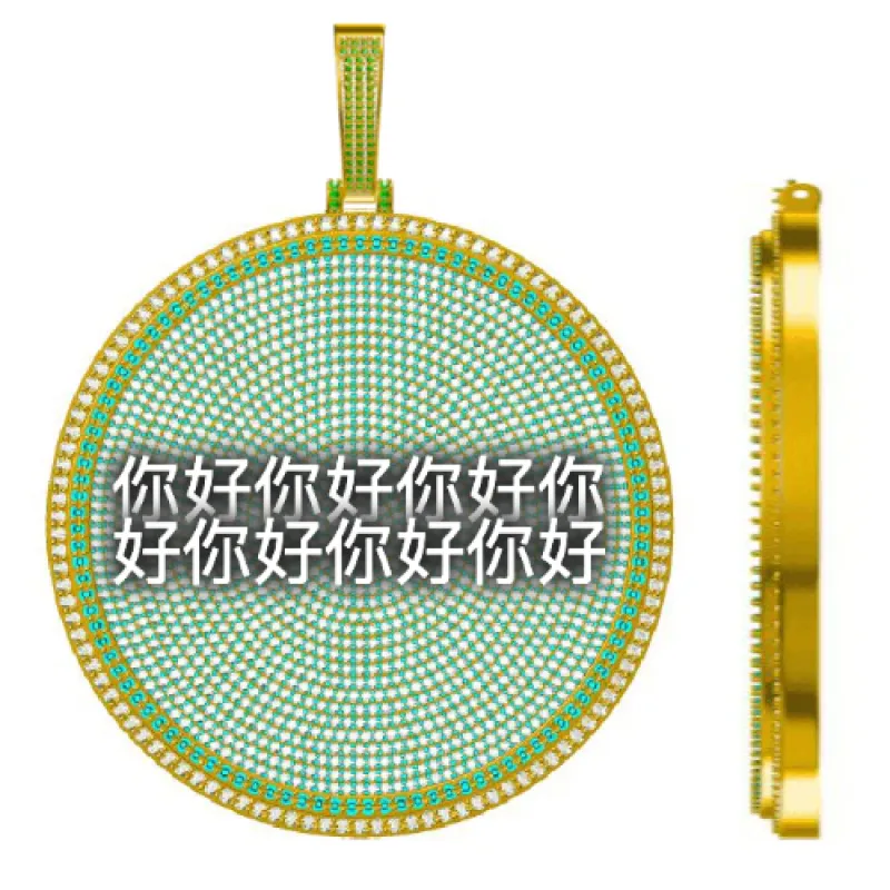 CUSTOM LETTER NECKLACE 3D BIG DISC sold by The GUU Shop