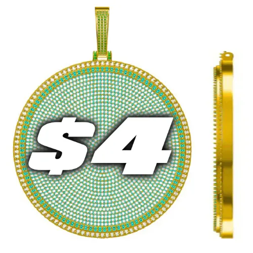 CUSTOM LETTER NECKLACE 3D BIG DISC sold by The GUU Shop