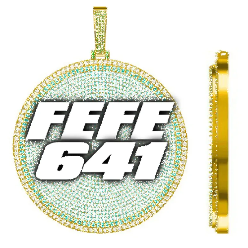 CUSTOM LETTER NECKLACE 3D BIG DISC sold by The GUU Shop