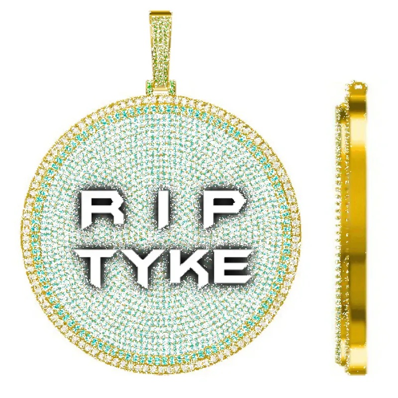 CUSTOM LETTER NECKLACE 3D BIG DISC sold by The GUU Shop