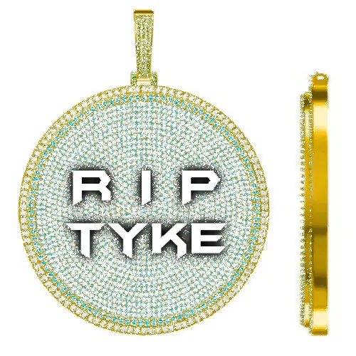 CUSTOM LETTER NECKLACE 3D BIG DISC sold by The GUU Shop