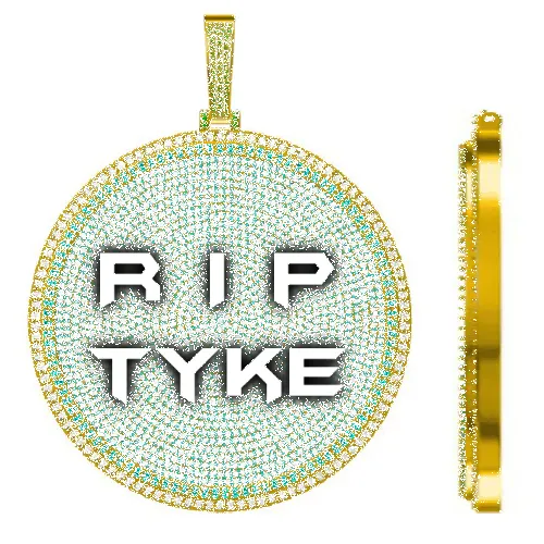 CUSTOM LETTER NECKLACE 3D BIG DISC sold by The GUU Shop