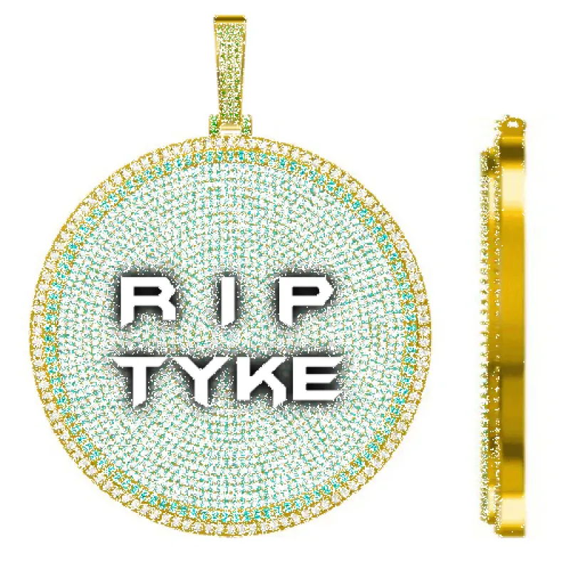 CUSTOM LETTER NECKLACE 3D BIG DISC sold by The GUU Shop