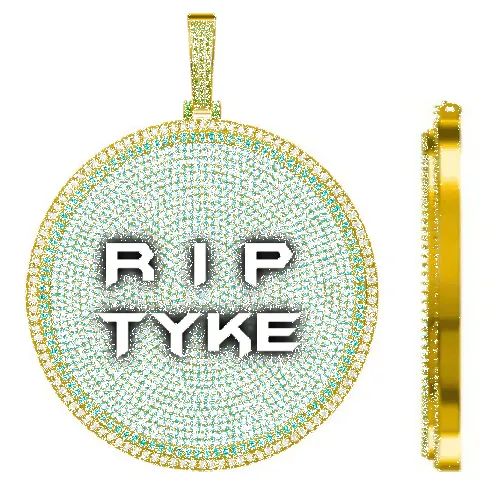 CUSTOM LETTER NECKLACE 3D BIG DISC sold by The GUU Shop