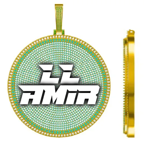 CUSTOM LETTER NECKLACE 3D BIG DISC sold by The GUU Shop