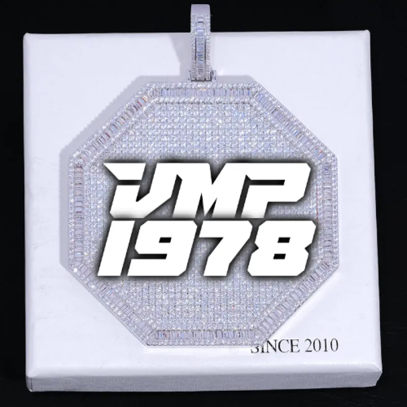 CUSTOM LETTER NECKLACE 3D BIG OCTAGON sold by The GUU Shop