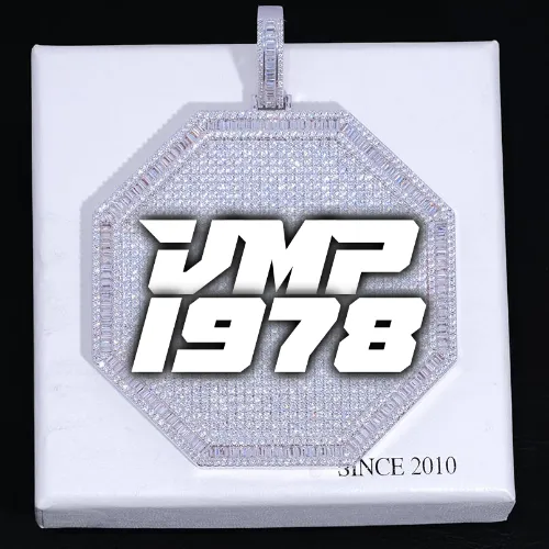 CUSTOM LETTER NECKLACE 3D BIG OCTAGON sold by The GUU Shop