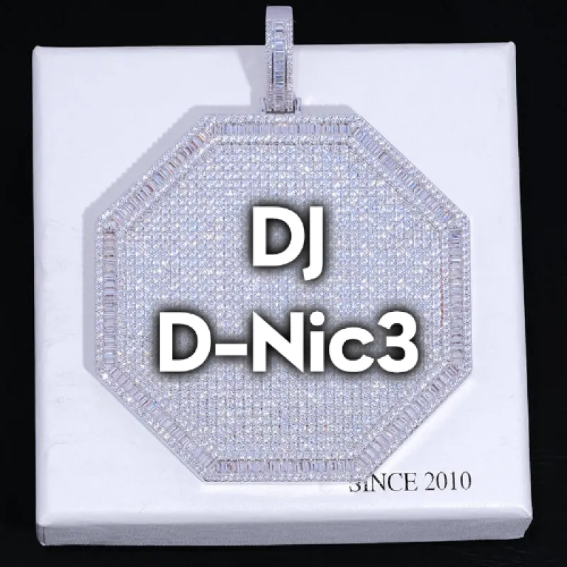 CUSTOM LETTER NECKLACE 3D BIG OCTAGON sold by The GUU Shop