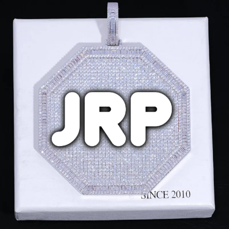 CUSTOM LETTER NECKLACE 3D BIG OCTAGON sold by The GUU Shop