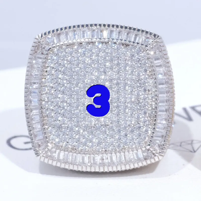 CUSTOM LETTER 3D ICED RING sold by The GUU Shop