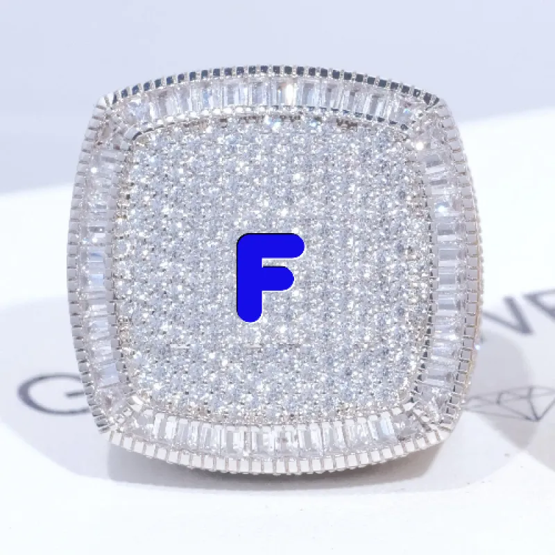 CUSTOM LETTER 3D ICED RING sold by The GUU Shop