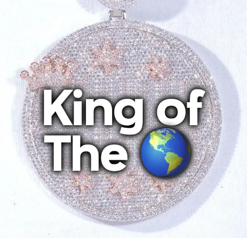 CUSTOM LETTER NECKLACE 3D BIG CROWN DISC sold by The GUU Shop