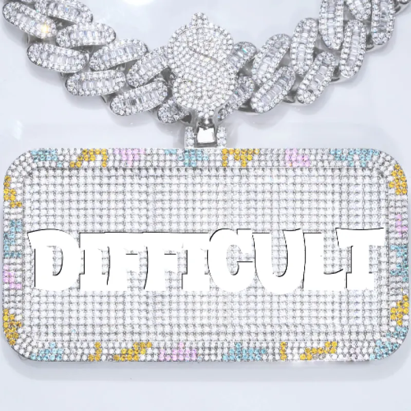 CUSTOM LETTER NECKLACE 3D COLORFUL SQUARE sold by The GUU Shop