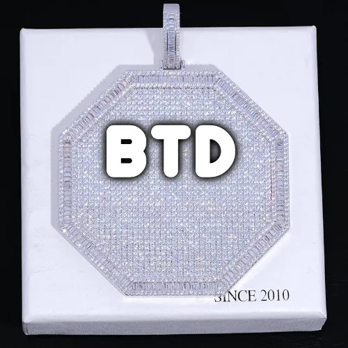 CUSTOM LETTER NECKLACE 3D BIG OCTAGON sold by The GUU Shop