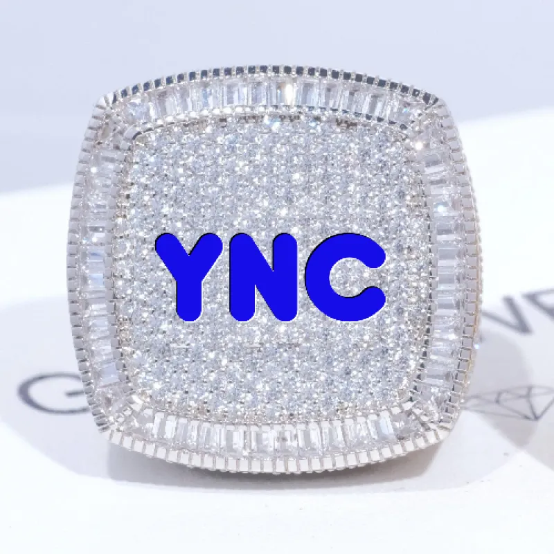 CUSTOM LETTER 3D ICED RING sold by The GUU Shop