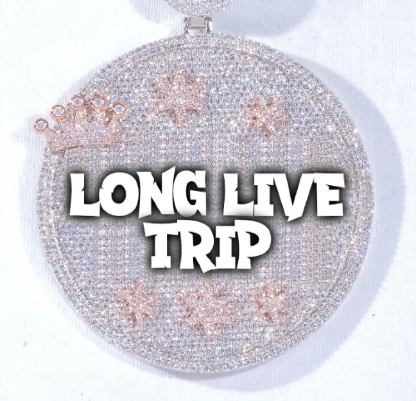 CUSTOM LETTER NECKLACE 3D BIG CROWN DISC sold by The GUU Shop