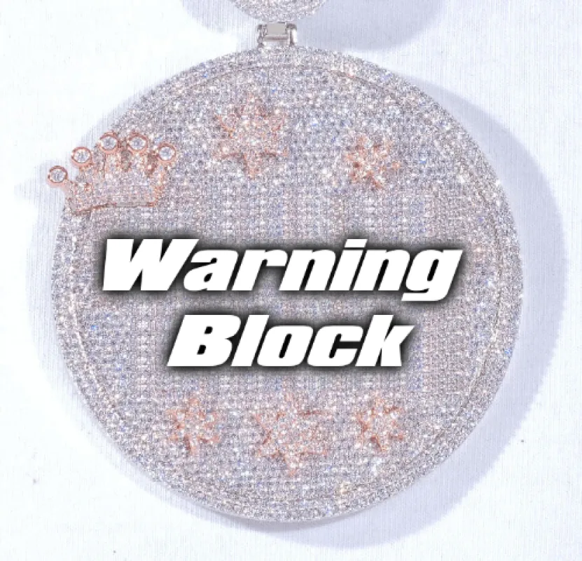 CUSTOM LETTER NECKLACE 3D BIG CROWN DISC sold by The GUU Shop