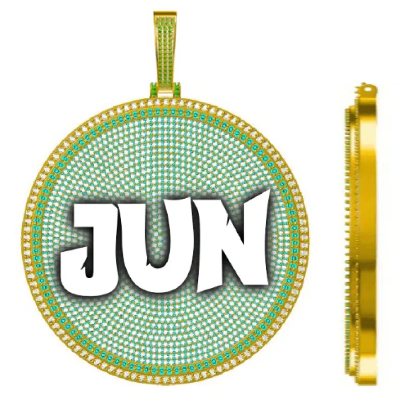 CUSTOM LETTER NECKLACE 3D BIG DISC sold by The GUU Shop