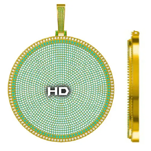 CUSTOM LETTER NECKLACE 3D BIG DISC sold by The GUU Shop