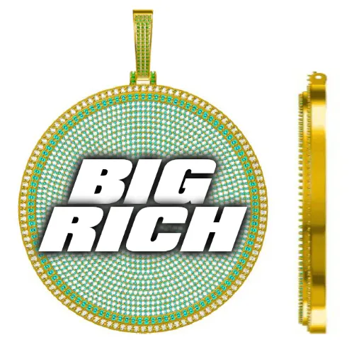 CUSTOM LETTER NECKLACE 3D BIG DISC sold by The GUU Shop