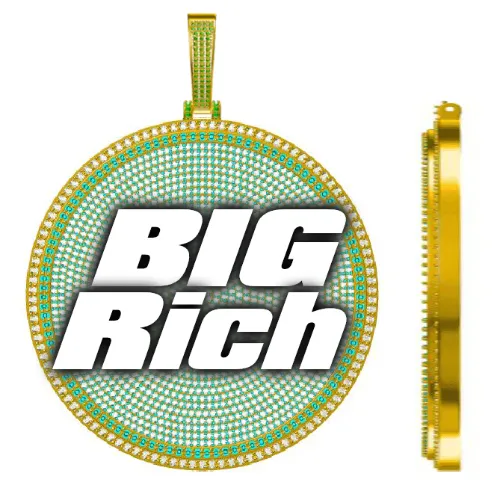 CUSTOM LETTER NECKLACE 3D BIG DISC sold by The GUU Shop