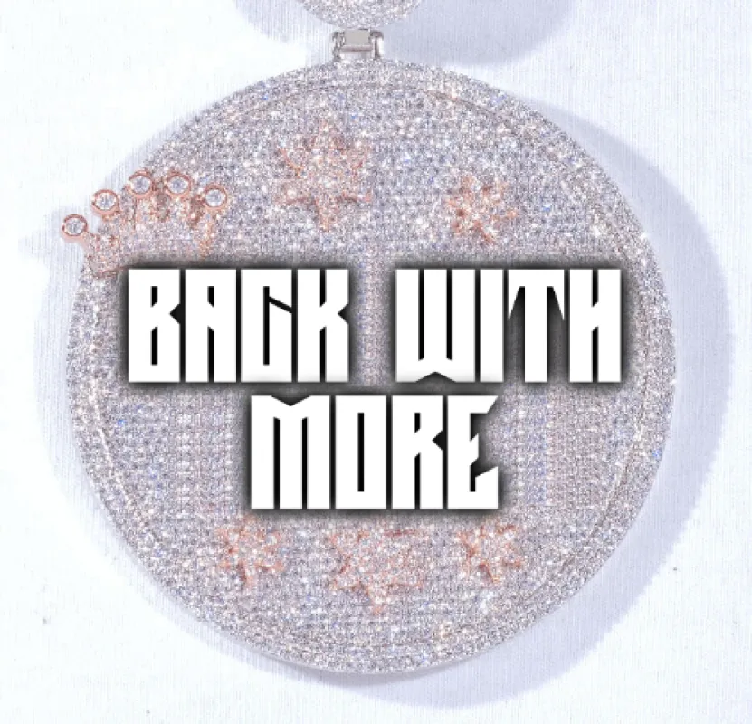 CUSTOM LETTER NECKLACE 3D BIG CROWN DISC sold by The GUU Shop