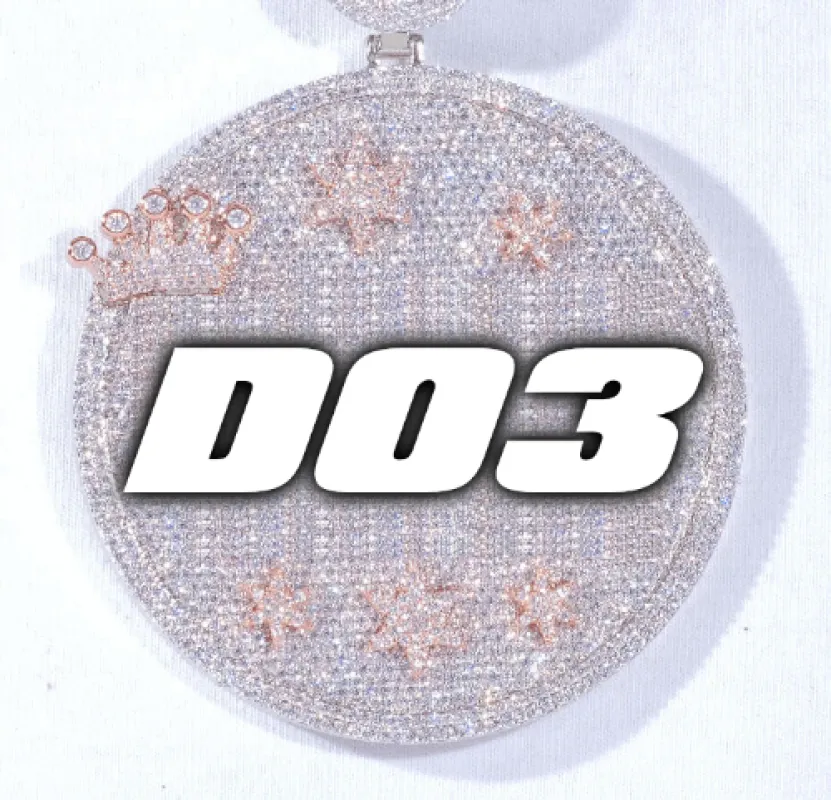 CUSTOM LETTER NECKLACE 3D BIG CROWN DISC sold by The GUU Shop