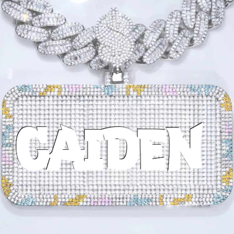 CUSTOM LETTER NECKLACE 3D COLORFUL SQUARE sold by The GUU Shop