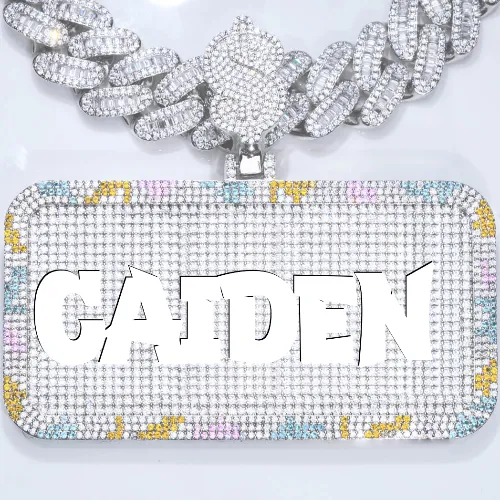 CUSTOM LETTER NECKLACE 3D COLORFUL SQUARE sold by The GUU Shop