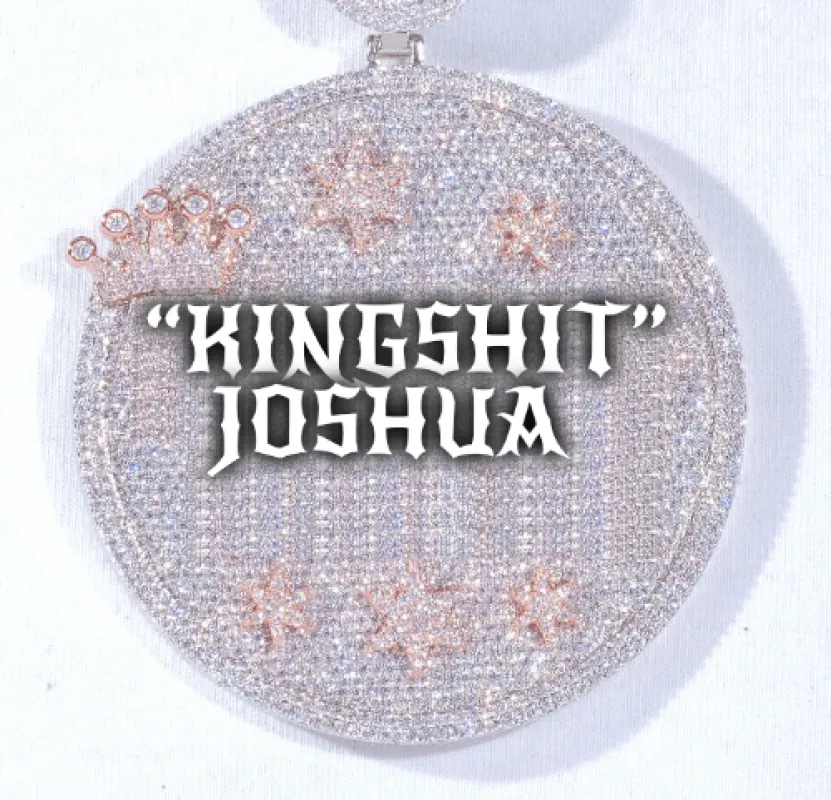 CUSTOM LETTER NECKLACE 3D BIG CROWN DISC sold by The GUU Shop