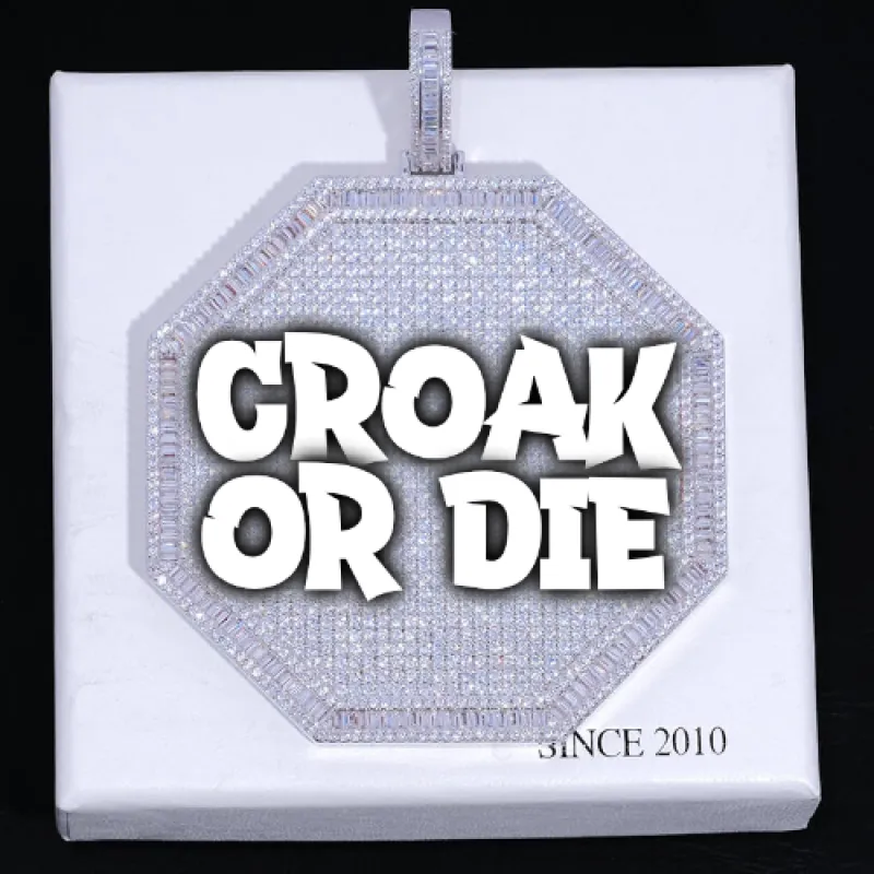 CUSTOM LETTER NECKLACE 3D BIG OCTAGON sold by The GUU Shop