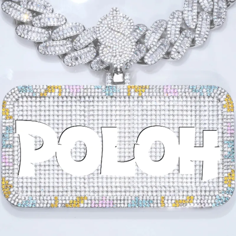 CUSTOM LETTER NECKLACE 3D COLORFUL SQUARE sold by The GUU Shop