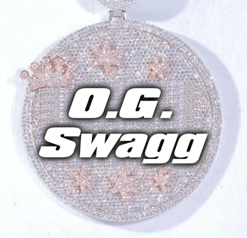 CUSTOM LETTER NECKLACE 3D BIG CROWN DISC sold by The GUU Shop