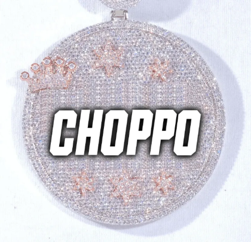 CUSTOM LETTER NECKLACE 3D BIG CROWN DISC sold by The GUU Shop