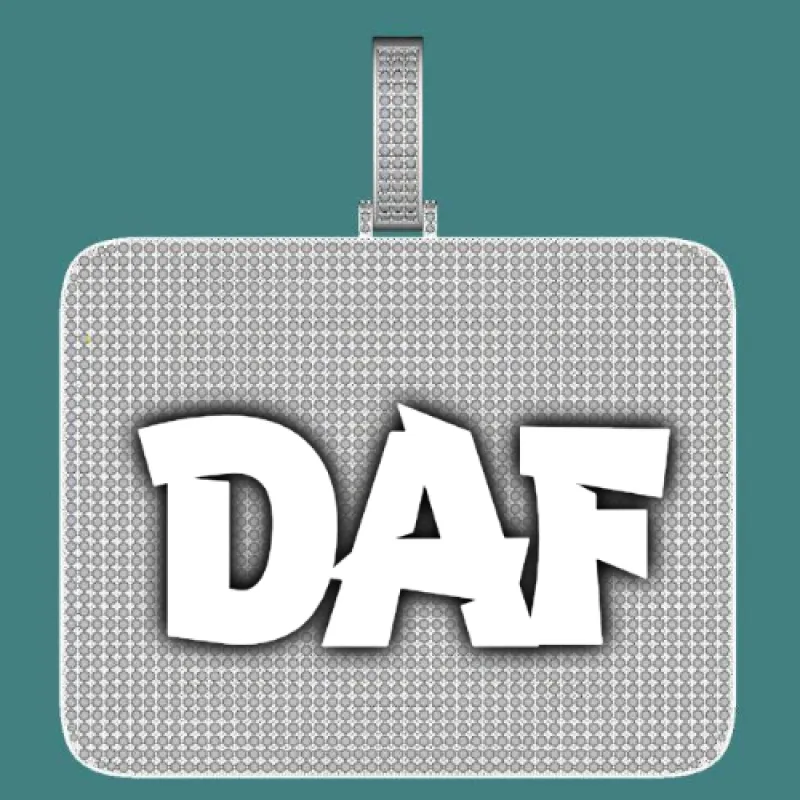 CUSTOM LETTER NECKLACE 3D BIG SQUARE sold by The GUU Shop