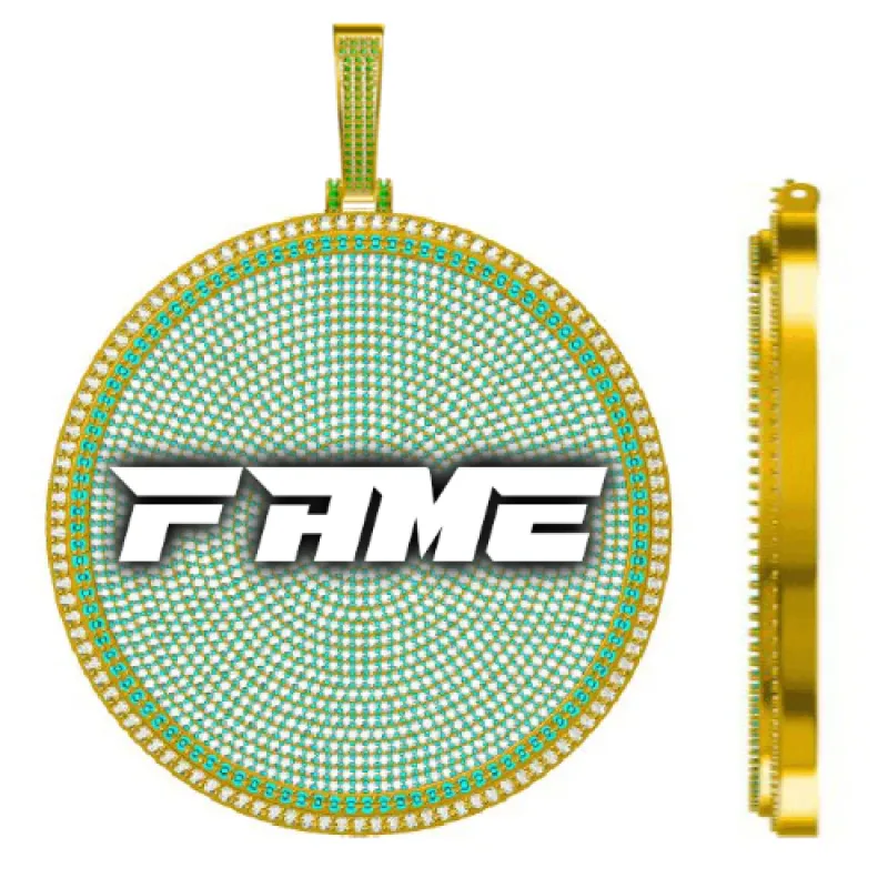 CUSTOM LETTER NECKLACE 3D BIG DISC sold by The GUU Shop