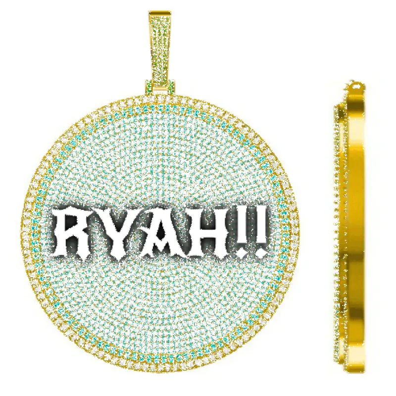 CUSTOM LETTER NECKLACE 3D BIG DISC sold by The GUU Shop