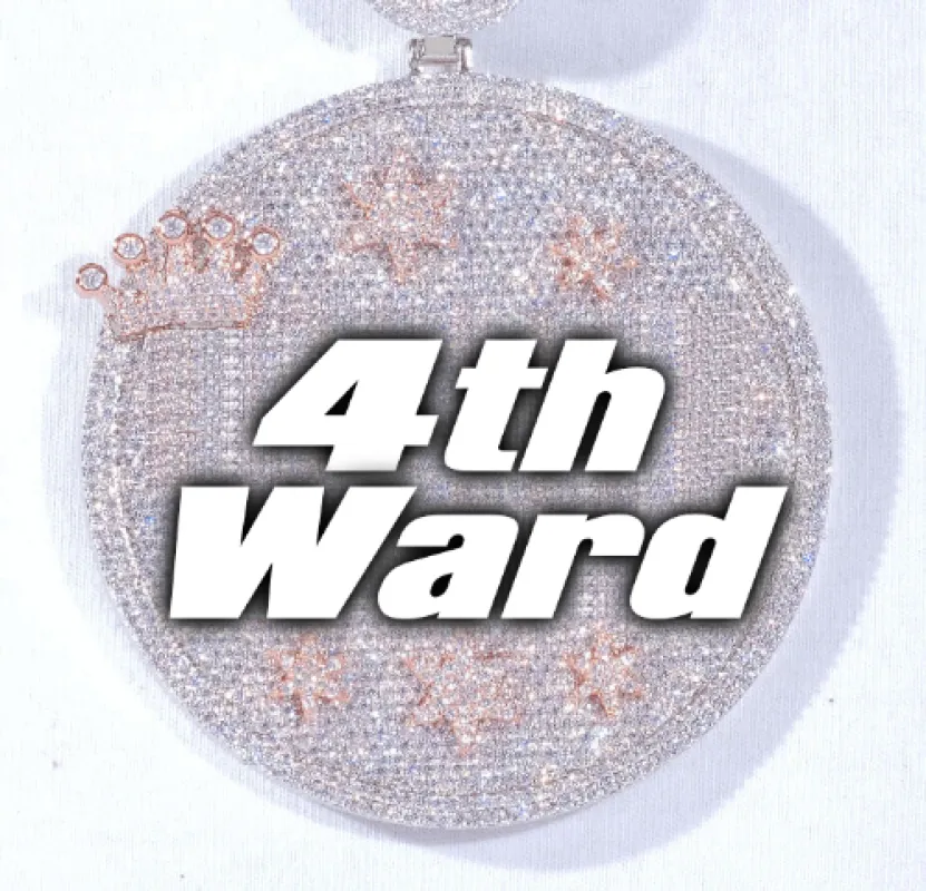 CUSTOM LETTER NECKLACE 3D BIG CROWN DISC sold by The GUU Shop