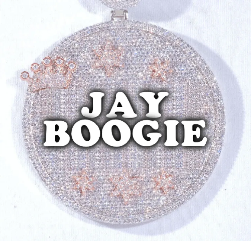 CUSTOM LETTER NECKLACE 3D BIG CROWN DISC sold by The GUU Shop