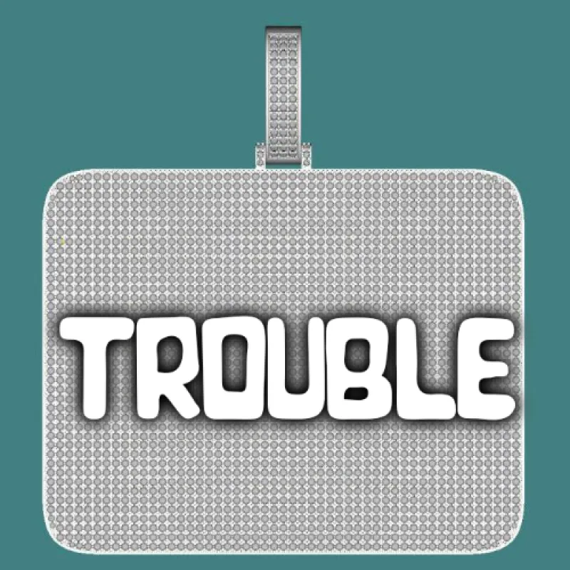 CUSTOM LETTER NECKLACE 3D BIG SQUARE sold by The GUU Shop