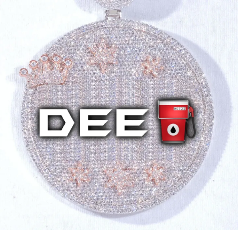 CUSTOM LETTER NECKLACE 3D BIG CROWN DISC sold by The GUU Shop