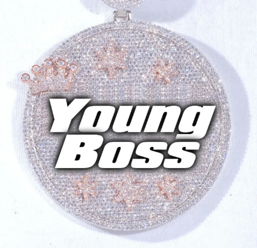 CUSTOM LETTER NECKLACE 3D BIG CROWN DISC sold by The GUU Shop