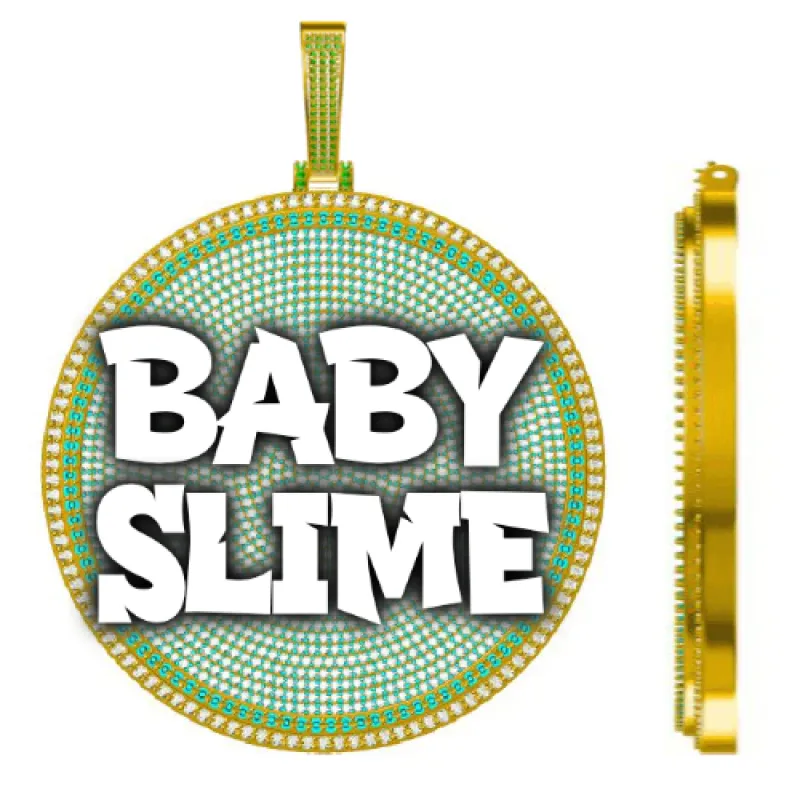 CUSTOM LETTER NECKLACE 3D BIG DISC sold by The GUU Shop